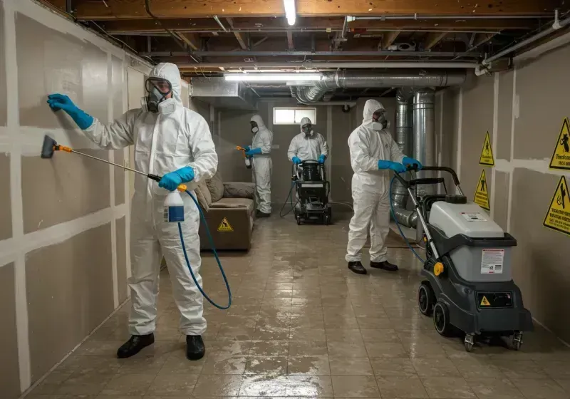 Basement Moisture Removal and Structural Drying process in Sioux Center, IA